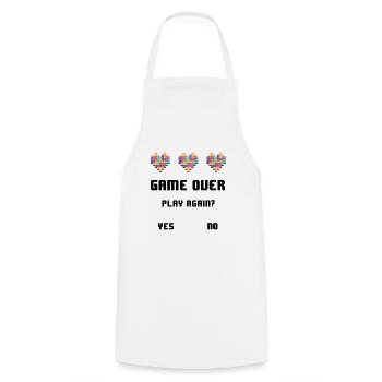 Game Over Play Again Yes No Video Game Player Gami - Kochschürze - Weiß - Vorne - AI Model Male 185 dark (185cm)