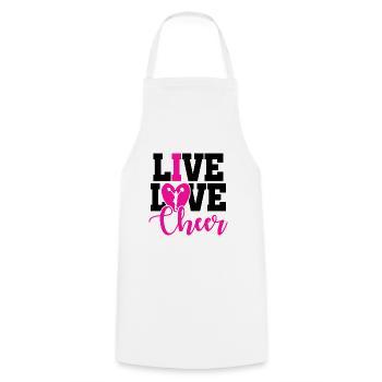 Live Love Cheer Cheerleader Cheerleading Gymnastic - Kochschürze - Weiß - Vorne - AI Model Male 185 dark (185cm)