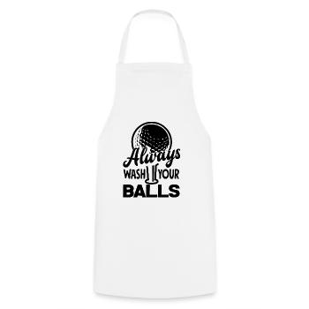 Always Wash Your Balls Golf Player Golfing Golfer - Kochschürze - Weiß - Vorne - AI Model Male 185 dark (185cm)