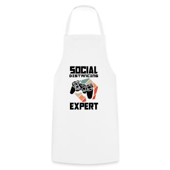 Social Distancing Expert Video Game Player Gaming - Kochschürze - Weiß - Vorne - AI Model Male 185 dark (185cm)