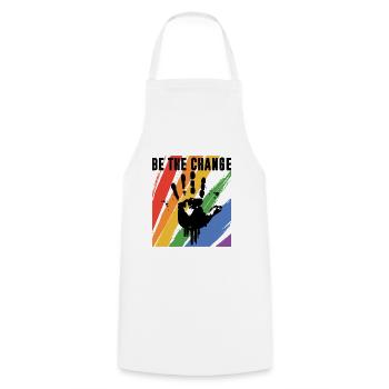 Be The Change Gay Pride Lgbtq Rainbow Transgender - Kochschürze - Weiß - Vorne - AI Model Male 185 dark (185cm)
