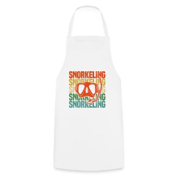 Retro Graphic Snorkeler Scuba Diver Diving Snorkel - Kochschürze - Weiß - Vorne - AI Model Male 185 dark (185cm)