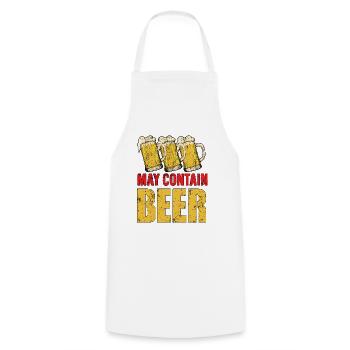 May Contain Beer Homebrewing Craftbeer Brewery Bre - Kochschürze - Weiß - Vorne - AI Model Male 185 dark (185cm)