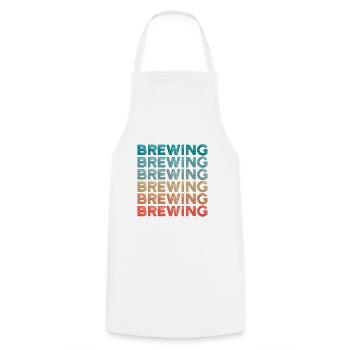 Retro Graphic Homebrewing Winemaking Brewery Craft - Kochschürze - Weiß - Vorne - AI Model Male 185 dark (185cm)