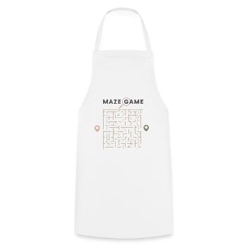 Maze Game - Kochschürze - Weiß - Vorne - AI Model Male 185 dark (185cm)