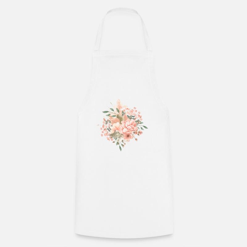 Blumen Boho Style - Kochschürze - Weiß