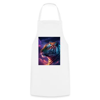 Tigre technicolor - Tablier de cuisine - blanc - Devant - AI Model Male 185 dark (185cm)