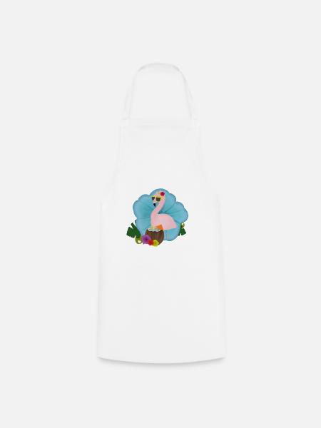 Flamingo - Kochschürze - Weiß