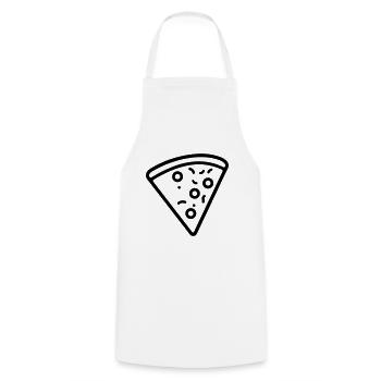 Pizza slice - Cooking Apron - white - Front - AI Model Male 185 dark (185cm)