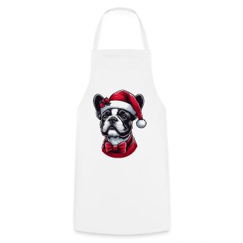 Cute Frenchie Puppy The Santa Claus - Cooking Apron - white - Front - AI Model Male 185 dark (185cm)
