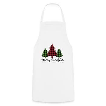 Pine Tree Christmas Lumberjack Pattern - Cooking Apron - white - Front - AI Model Male 185 dark (185cm)