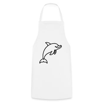 Delfin - Kochschürze - Weiß - Vorne - AI Model Male 185 dark (185cm)