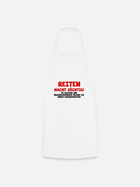 Pferdesprüche TShirt Pferd Reitersprüche Geschenk - Kochschürze - Weiß