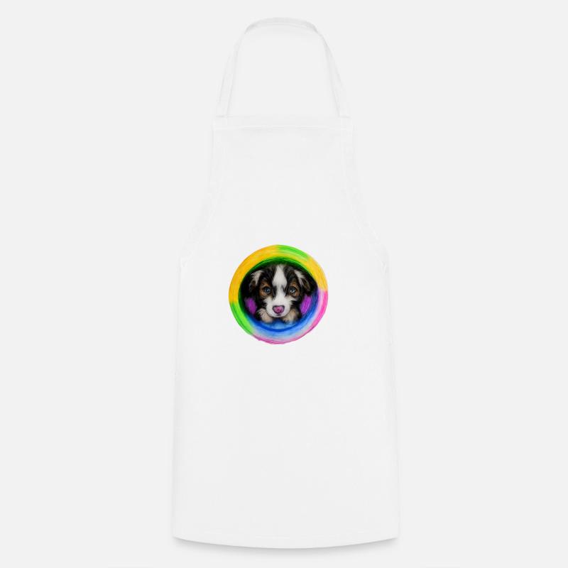 Rainbow Dog Berger Australien - Tablier de cuisine - blanc