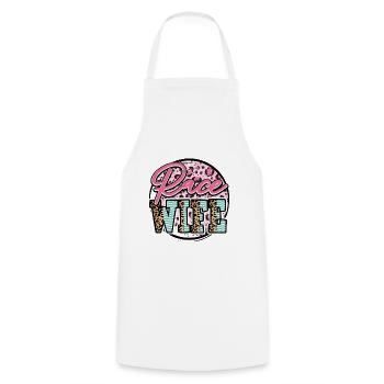 race wife - Cooking Apron - white - Front - AI Model Male 185 dark (185cm)