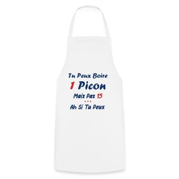 Tu peux noire un picon - Tablier de cuisine - blanc - Devant - AI Model Male 185 dark (185cm)