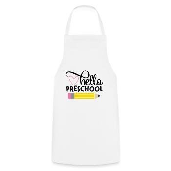 Hello Preschool - Cooking Apron - white - Front - AI Model Male 185 dark (185cm)