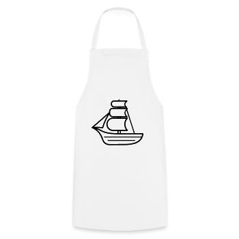 pirate ship - Cooking Apron - white - Front - AI Model Male 185 dark (185cm)