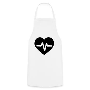 heartbeat - Cooking Apron - white - Front - AI Model Male 185 dark (185cm)