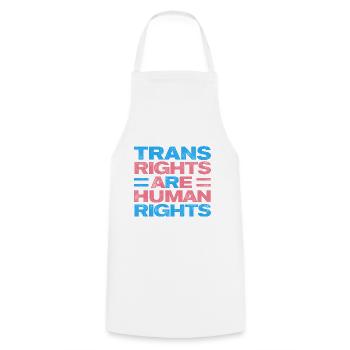 Trans Rights Are Human Rights Gay Rainbow Lgbtq Qu - Kochschürze - Weiß - Vorne - AI Model Male 185 dark (185cm)