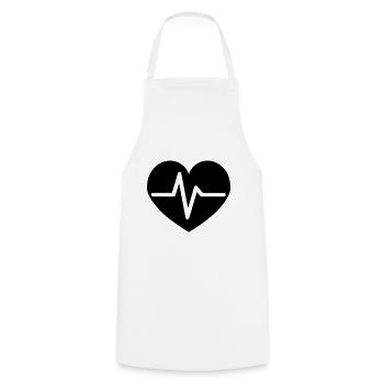heartbeat - Cooking Apron - white - Front - AI Model Male 185 dark (185cm)