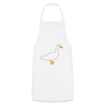 Stylische Ente „Ente Ente Ente Ente“ - Kochschürze - Weiß - Vorne - AI Model Male 185 dark (185cm)