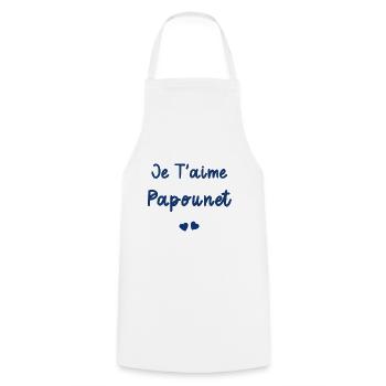 je t'aime papounet - Tablier de cuisine - blanc - Devant - AI Model Male 185 dark (185cm)