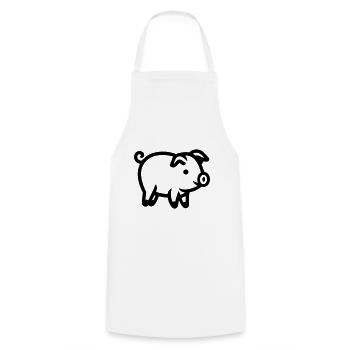 cochon - Tablier de cuisine - blanc - Devant - AI Model Male 185 dark (185cm)
