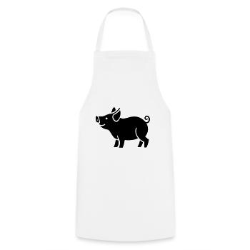 cochon - Tablier de cuisine - blanc - Devant - AI Model Male 185 dark (185cm)