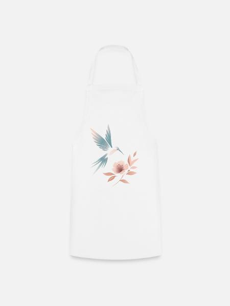 Floraler Kolibri - Kochschürze - Weiß