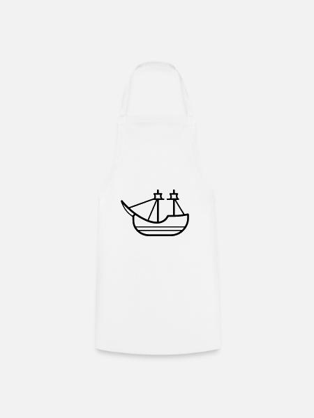 Piratenschiff - Kochschürze - Weiß