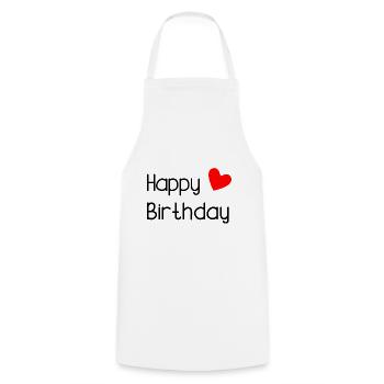 HAPPY BIRTHDAY - Tablier de cuisine - blanc - Devant - AI Model Male 185 dark (185cm)
