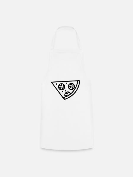 Pizzastück - Kochschürze - Weiß