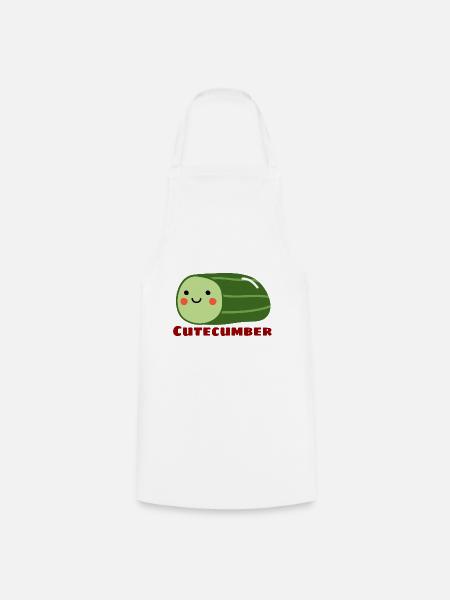 Cutecumber | Niedliches Gurken-Wortspiel - Kochschürze - Weiß