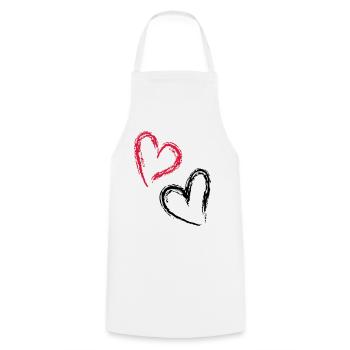 double coeur - Tablier de cuisine - blanc - Devant - AI Model Male 185 dark (185cm)