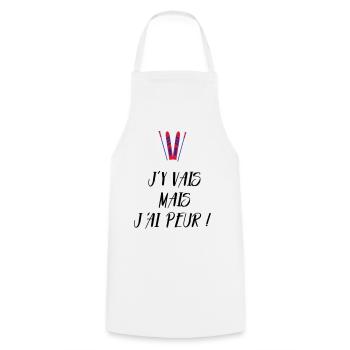 J'y vais mais j'ai peur ! Les Bronzés font du ski - Tablier de cuisine - blanc - Devant - AI Model Male 185 dark (185cm)