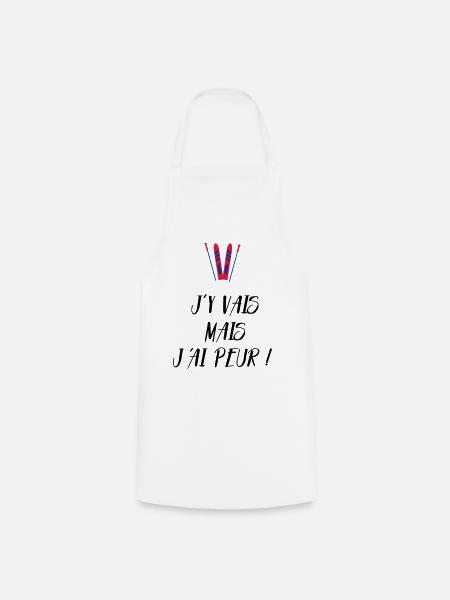 J'y vais mais j'ai peur ! Les Bronzés font du ski - Tablier de cuisine - blanc