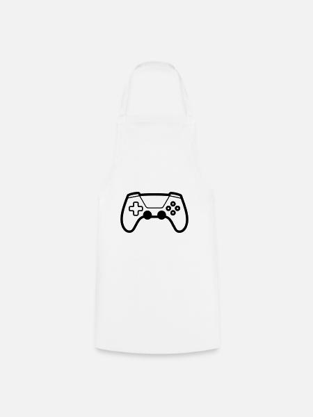 Videospiel-Controller - Kochschürze - Weiß
