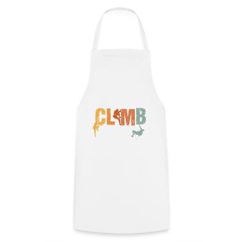 Retro Graphic Climbing Bouldering Rock Climber Mou - Cooking Apron - white - Front - AI Model Male 185 dark (185cm)