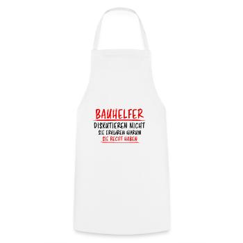 Bauhelfer Beruf Lustiger Spruch Baustelle Geschenk - Kochschürze - Weiß - Vorne - AI Model Male 185 dark (185cm)