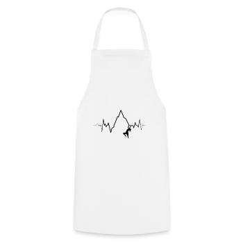 Ecg Heartbeat Graphic Bouldering Mountaineering Bo - Cooking Apron - white - Front - AI Model Male 185 dark (185cm)