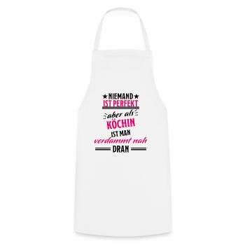 Köchin Lustiger Spruch Kochen Küche Beruf Geschenk - Kochschürze - Weiß - Vorne - AI Model Male 185 dark (185cm)