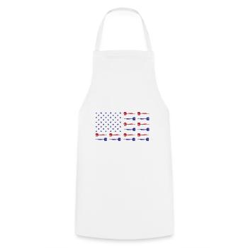 USA Graphic Dart Player Darts Dartboard Bullseye T - Cooking Apron - white - Front - AI Model Male 185 dark (185cm)