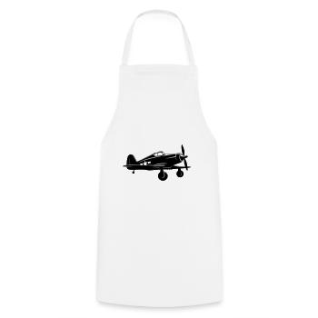 Kampfjet - Kochschürze - Weiß - Vorne - AI Model Male 185 dark (185cm)