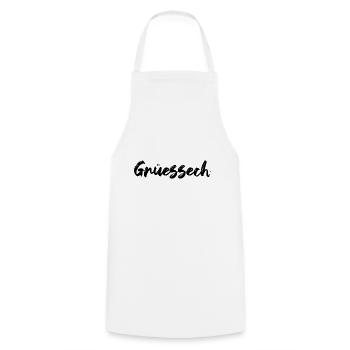 Grüessech Schweiz Schweizerdeutsch Swiss Geschenk - Kochschürze - Weiß - Vorne - AI Model Male 185 dark (185cm)