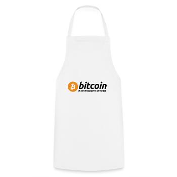 Bitcoin in Cryptography We Trust - Cooking Apron - white - Front - AI Model Male 185 dark (185cm)