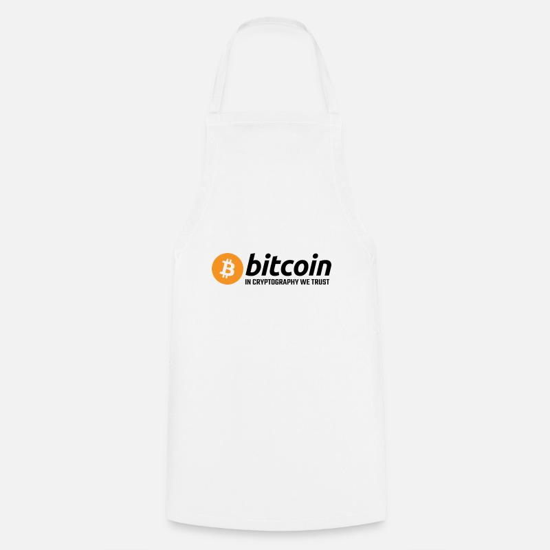 Bitcoin in Kryptographie, der wir vertrauen - Kochschürze - Weiß