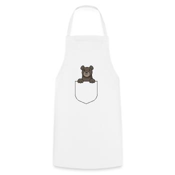 Hemd Tasche Bär Brusttasche Geschenk Bären Brust - Kochschürze - Weiß - Vorne - AI Model Male 185 dark (185cm)