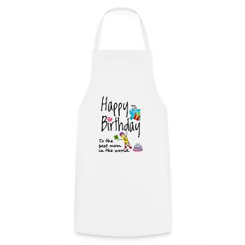 Happy birthday to the best mom - Cooking Apron - white - Front - AI Model Male 185 dark (185cm)