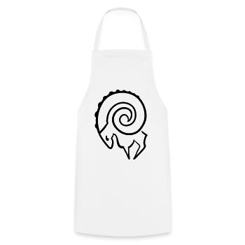 Aries - Cooking Apron - white - Front - AI Model Male 185 dark (185cm)